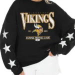 Women's Minnesota Vikings Black Rhinestone Star Tri-Blend Pullover
