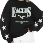 Women's Philadelphia Eagles Rhinestone Star Sleeve Tri-Blend Pullover