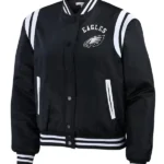 Women's Philadelphia Eagles WEAR by Erin Andrews Black Full-Snap Bomber Jacket