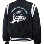 Women's Philadelphia Eagles WEAR by Erin Andrews Black Full-Snap Bomber Jacket Back
