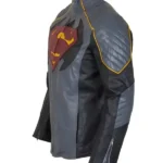 Batman Vs Superman Grey Leather Jacket Side Look