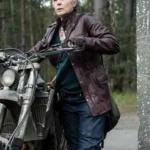 Carol Peletier The Walking Dead Daryl Dixon Maroon Leather Jacket