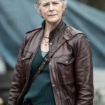 Carol Peletier The Walking Dead Daryl Dixon S02 Maroon Leather Jacket