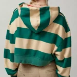 Cobra Kai S6 Oona O’Brien Green Striped Zip-Up Hood­ie Back