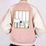 Dandadan 2025 Momo Ayase Pink Varsity Jacket Back