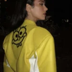 Dua Lipa Spongebob Yellow Leather Jacket Back