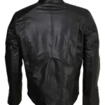 Men Superman Black Leather Jacket Back