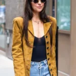 NYC 2025 Dakota Johnson Suede Leather Jacket