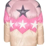 Noémie Schmidt Anthracite Ida Heilman Puffer Pink and White Jacket Back