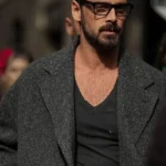 Order Now Michele Morrone Grey Wool Coat