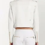 Real Housewives of New Jersey Dolores Catania White Leather Jacket Back