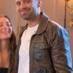 Sebastian Stan The 355 Distressed Brown Leather Jacket