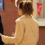 Superman And Lois S02 Lana Lang Cushing Brown Shearling Jacket Back