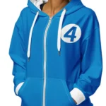 Women Fantastic Four Costume Unisex Zip-Up Hoodie