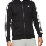 ADIDAS MEN’S ESSENTIALS 3 STRIPES FULL-ZIP FRENCH TERRY HOODIE