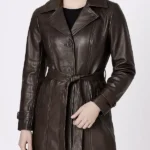 Black Doves Helen Webb Leather Coat