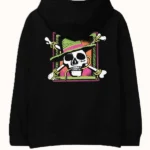 Black One Piece Printed Hoodie Back