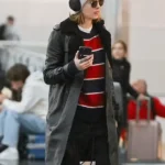 Cara Delevingne Fur Shawl Collar Black Coat