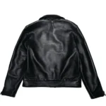 Chesapeake Bay River Western Black Leather Jacket Back