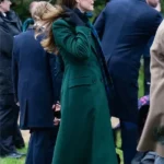 Christmas Day Church Kate Middleton Double Breasted Green Coat