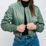 Emma Myers A Good Girl’s Guide to Murder Green Bomber Jacket