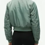 Emma Myers A Good Girl’s Guide to Murder Green Bomber Jacket Back