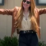 Freakier Friday 2025 Lindsay Lohan Leather Jacket