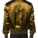 John Legend The Voice Olive Silk Bomber Jacket Back