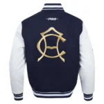 LIGA MX CLUB AMERICA PREMIUM MEN'S RIB WOOL VARSITY JACKET BACK