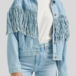 Landman Michelle Randolph Denim Fringe Jacket