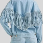 Landman Michelle Randolph Denim Fringe Jacket Back