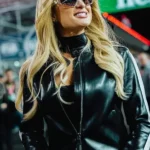 Las Vegas GP Paris Hilton Cropped Leather Jacket