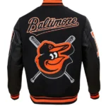 MLB BALTIMORE ORIOLES MASHUP WOOL VARSITY JACKET BACK