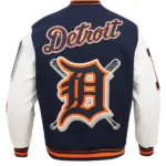 MLB DETROIT TIGERS MASHUP WOOL VARSITY JACKET BACK