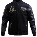MLB LOS ANGELES DODGERS BLACK & GOLD S WOOL VARSITY JACKET