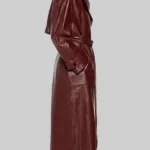 Megan Fox Maroon Belted Trench Coat