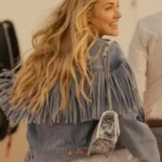 Michelle Randolph Landman Ainsley Norris Denim Blue Fringe Jacket Back