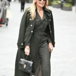 Military Green Heart Radio Event Amanda Holden Wool Coat