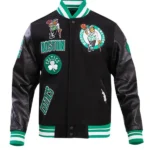 NBA BOSTON CELTICS RETRO CLASSIC MEN'S RIB WOOL VARSITY JACKET