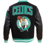 NBA BOSTON CELTICS RETRO CLASSIC MEN'S RIB WOOL VARSITY JACKET BACK