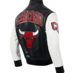 NBA CHICAGO BULLS CITY SIGNATURE MEN'S LEATHER VARSITY JACKET BACK