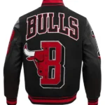 NBA CHICAGO BULLS MASHUP WOOL VARSITY JACKET BACK
