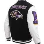 NFL BALTIMORE RAVENS MASHUP MEN'S RIB WOOL VARSITY JACKET BACK