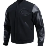 NFL CHICAGO BEARS TRIPLE BLACK LOGO MEN'S VARSITY JACKET