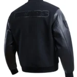 NFL CHICAGO BEARS TRIPLE BLACK LOGO MEN'S VARSITY JACKET BACK