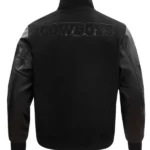 NFL DALLAS COWBOYS TRIPLE BLACK WOOL VARSITY JACKET BACK