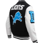 NFL DETROIT LIONS MASHUP MEN'S RIB WOOL VARSITY JACKET BACK