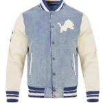 NFL DETROIT LIONS VARSITY BLUES MEN'S DENIM VARSITY JACKET