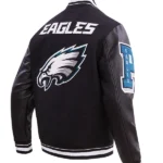 NFL PHILADELPHIA EAGLES MASHUP MEN'S RIB WOOL VARSITY JACKET BACK