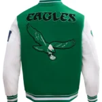 NFL PHILADELPHIA EAGLES RETRO CLASSIC MEN'S RIB WOOL VARSITY JACKET BACK